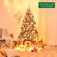 thumbnail image 2 of Patiojoy 6FT Pre-lit Artificial Hinged Christmas Pine Tree Snow Flocked Decoration Tree, 2 of 8