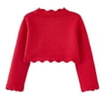 thumbnail image 3 of Hjtefg Girls' Everyday Cardigan - Soft Open-Front Knit Sweater | Comfortable Layering Piece for Dresses & Outfits,Color: Red Size: 8-9 Years, 3 of 3