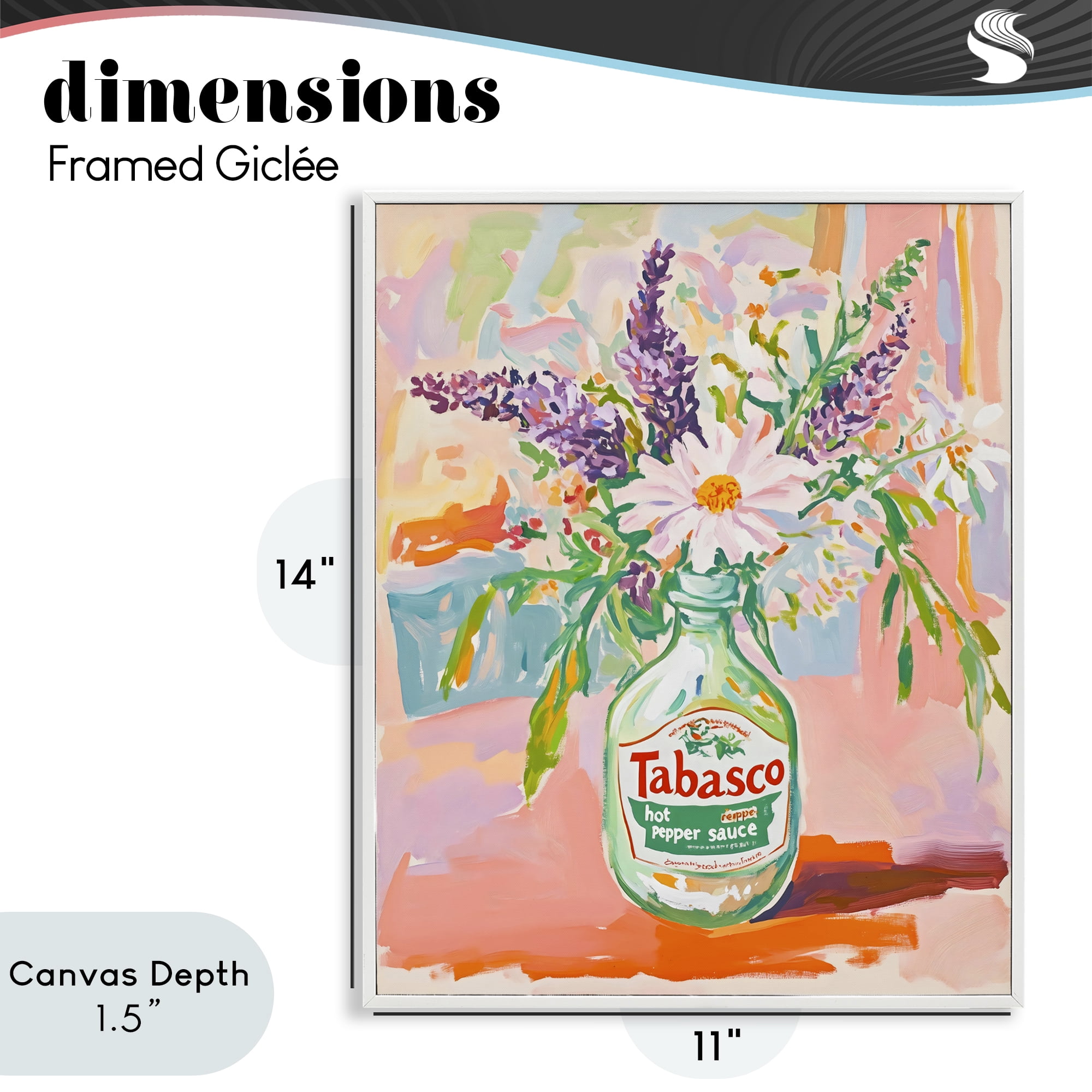 Stupell Industries Hot Sauce Bottle Bouquet White Framed Giclee Art, design by The Prints Vibe
