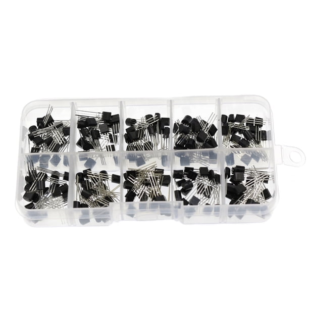 200PCS TO-92 NPN P-NP P-ower Transistor Juego de 10 tipos de valores BC337 / BC327 / 2N222 / 2N2907 Tomshoo Transistor