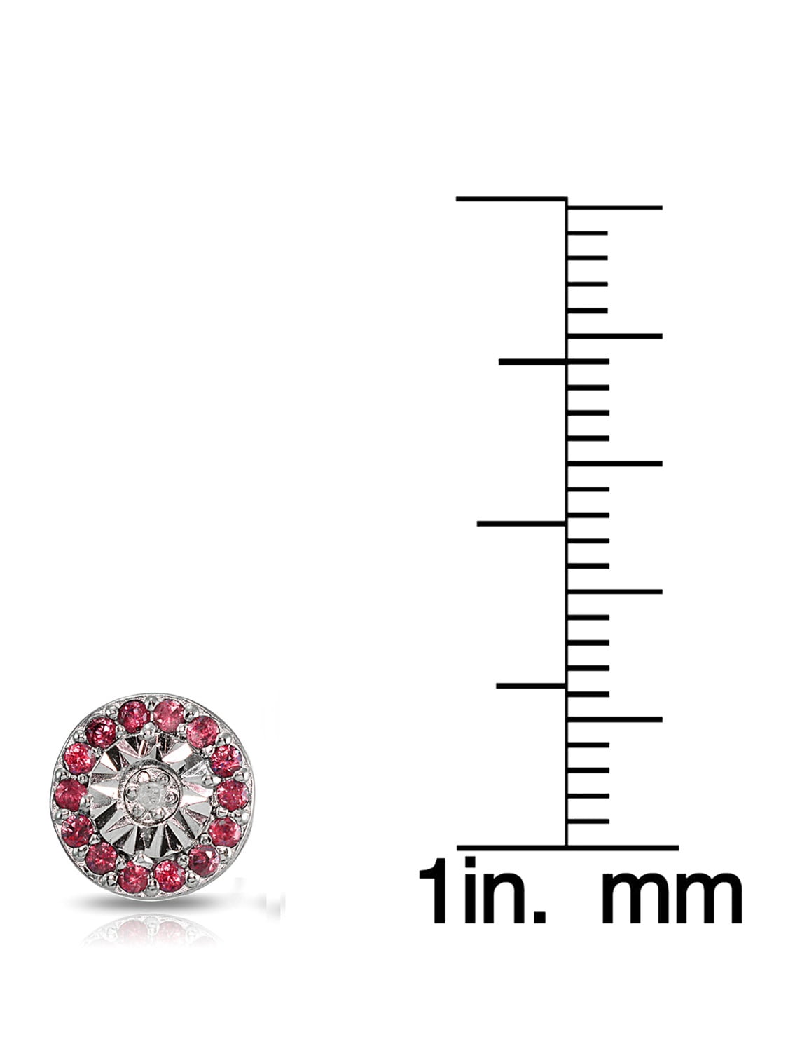 Sterling Silver Genuine Ruby and Diamond Accent Illusion-Set Stud Earrings