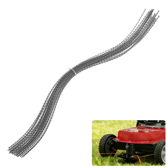 Uxcell 20-Pack Pre-Cut Trimmer Line, 0.157 Inch x 21.26 Inch Spiral Nylon Replacement Line for Universal Walk Behind Mower[Gray,Black]