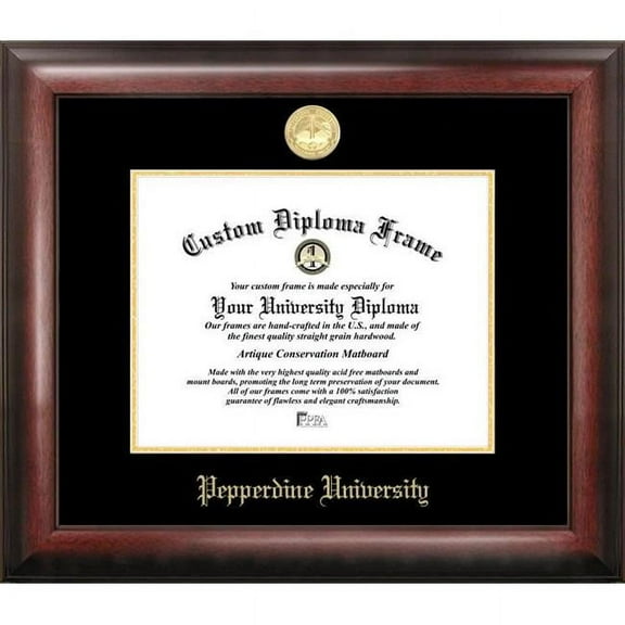 Campus Images CA944GED-1411 14 x 11 in. Pepperdine University Gold Embossed Diploma Frame - Satin Mahogany