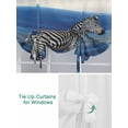 thumbnail image 3 of White Black Zebra Tie Up Curtains for Windows 45 Inch Length Balloon Curtains Kitchen Adjustable Balloon Window Shade Blue Grassland Abstract Landscape Tie Up Valance Bathroom Curtain Window 34"x45", 3 of 6