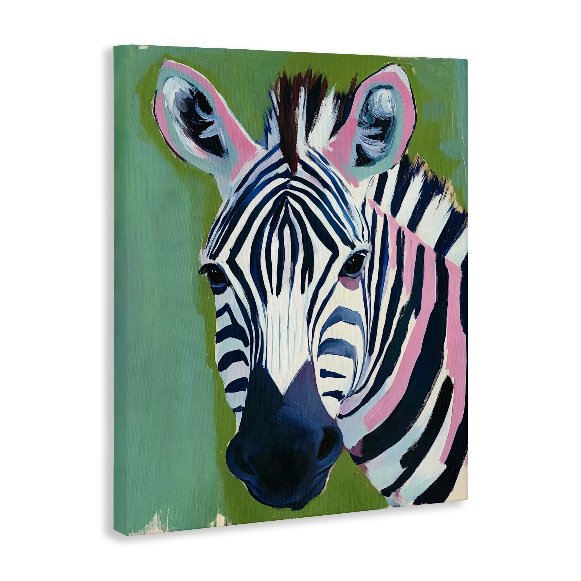 Stupell Industries Funky Zebra over Green Canvas Wall Art, design by The Prints Vibe