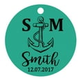 thumbnail image 1 of 100 Pcs Initiale Personnalisée avec Ancre Cadeau de Faveur de Mariage Papier Tags Fait sur Mesure Rond Hang Tags, 1 of 1