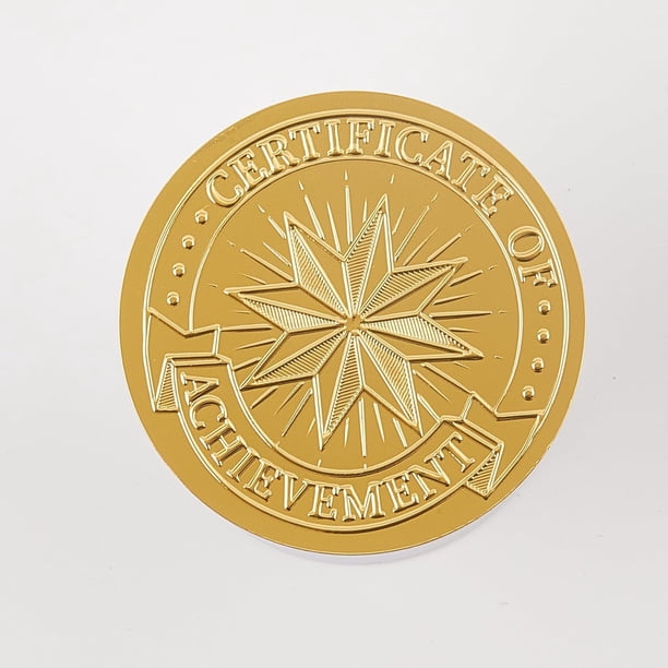 Sellos adhesivos para sobres con relieve de lámina dorada de 2 pulgadas para certificados de logro, 100 unidades, etiquetas adhesivas para decoración de medallas.