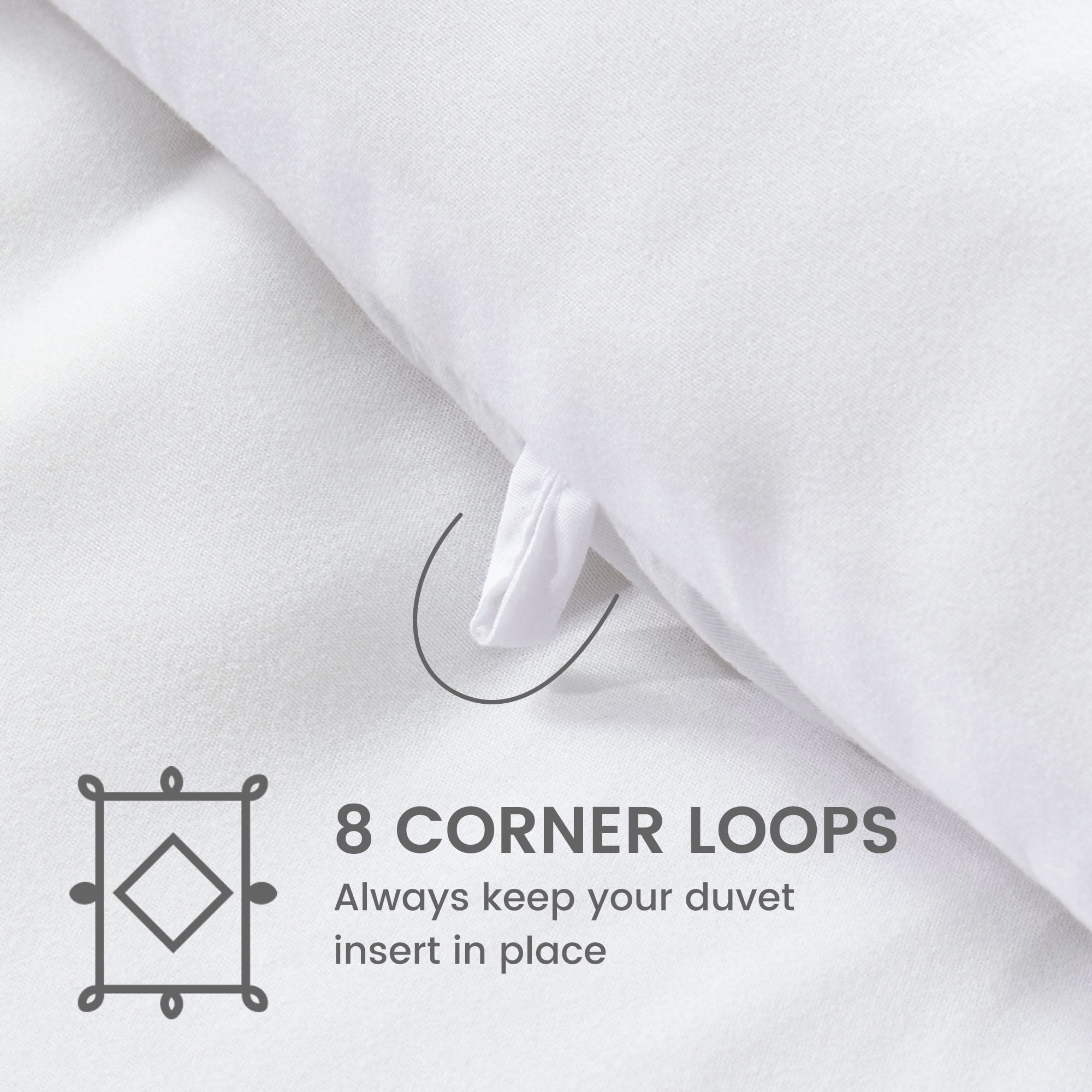 Sleep Zone Queen Comforter Duvet Insert, Down Alternative Reversible Comforter, Lightweight, Soft and Breathable Bedding All Season, Diamond Quilting White
