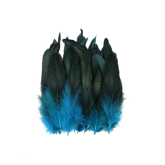 100PCS Natural Pheasant Feathers for DIY Crafts - Light Blue Colorful Striped Feathers for Costumes, Hair Accessories, Dream Catchers, Home Decor, and Cat Toys