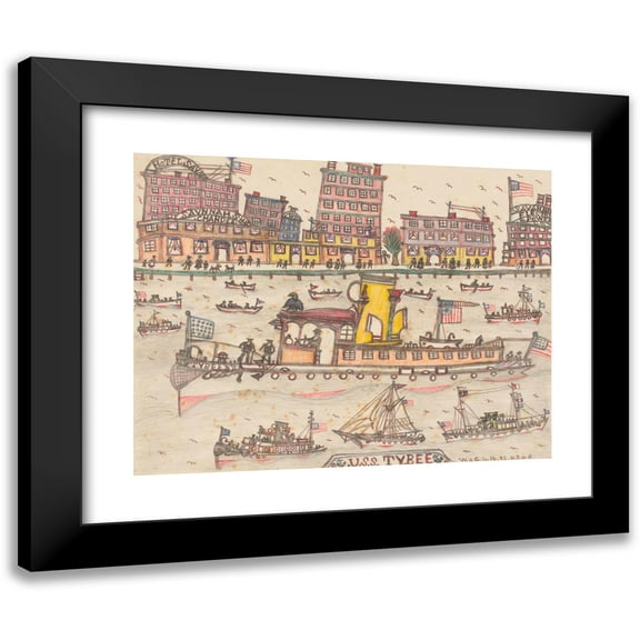 William O. Golding 14x12 Black Modern Framed Museum Art Print Titled - U.S.S. Tybee (1932)