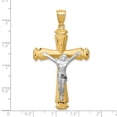 thumbnail image 3 of Finest Gold 14K Satin Two-Tone Crucifix Pendant, 3 of 4