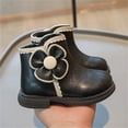 thumbnail image 6 of Bnwani Girls Boots Ankle PU Leather Fleece Lined Warm Soft Floral Soft-Soled Booties 15m-11 Years, 6 of 9
