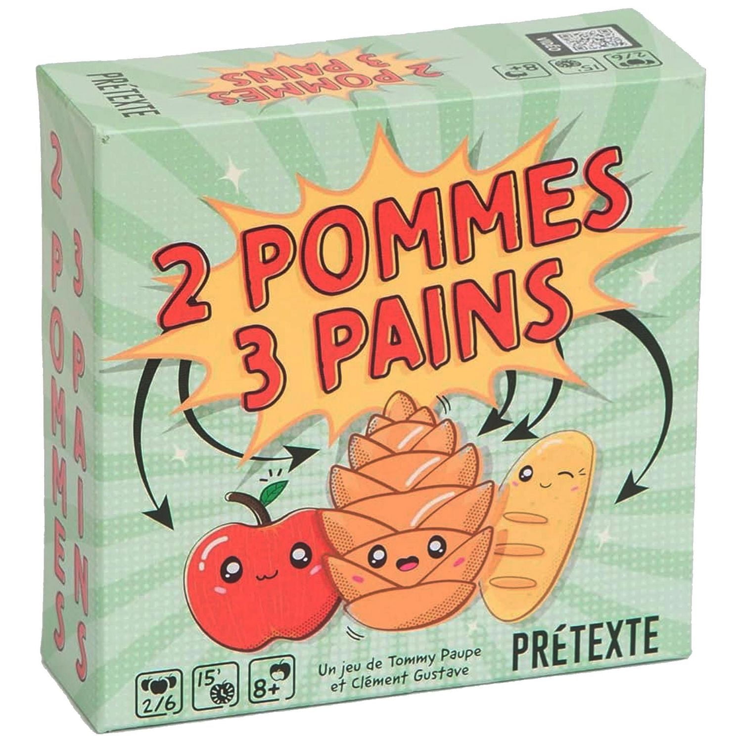 Prétexte - 2 Pommes 3 Pains - Jeu de Société Idéal pour s'Amuser en Famille ou Entre Amis en Soirée - De 2 à 6 joueurs - Jeu Ambiance - À partir de 8 ans - Français