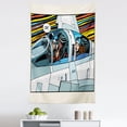 thumbnail image 1 of Airplane Cockpit Tapestry, Retro Pop Art Pilots in Plane Aviation Colorful Sky Captain OK, Fabric Wall Hanging Decor for Bedroom Living Room Dorm, 5 Sizes, Eggshell Multicolor, by Ambesonne, 1 of 1