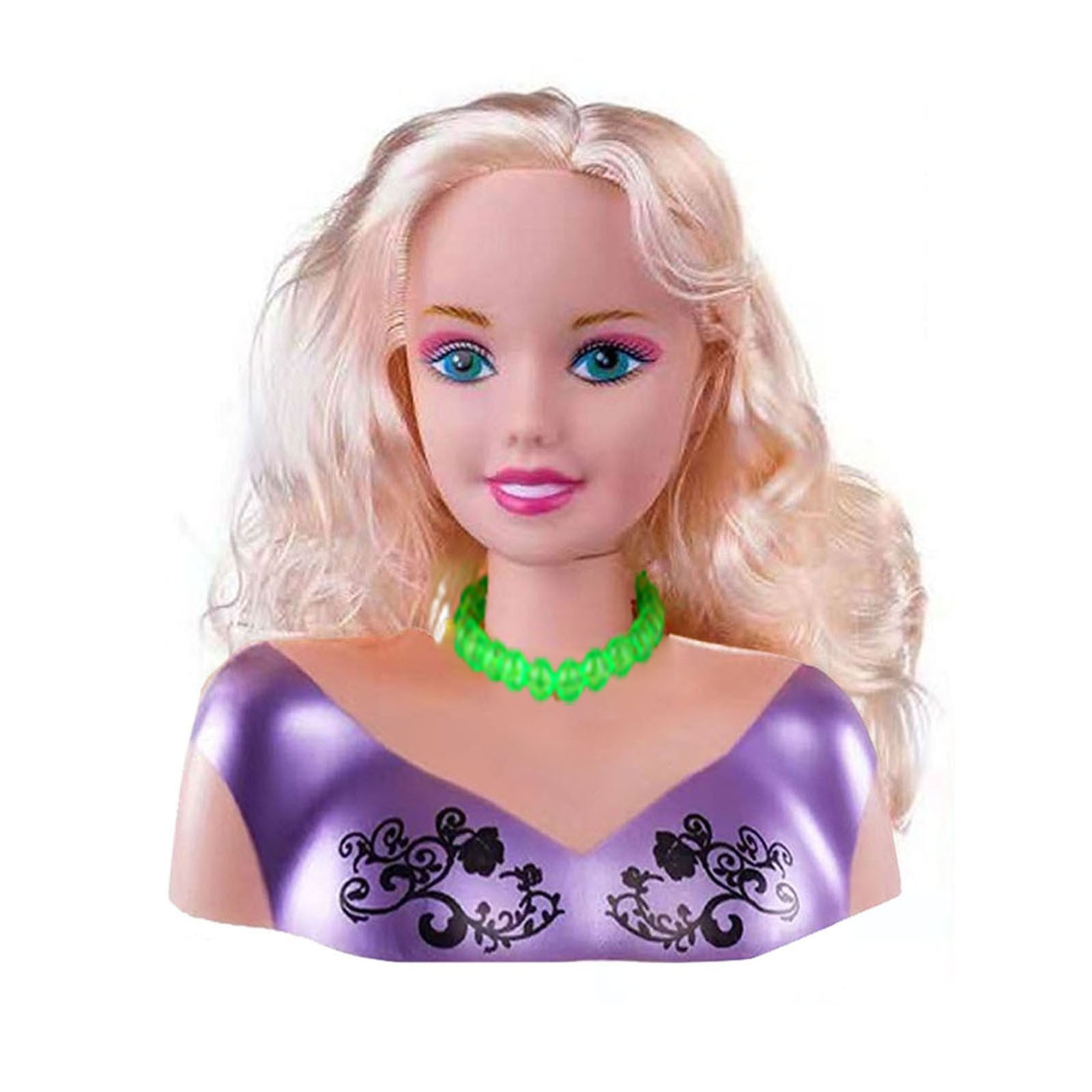 Byujiro Kids Hair Styling Head Mannequin, Pretend Play Beauty Salon with Working Hairdryer & Tools, Interactive Doll for Hairdresser Role Play