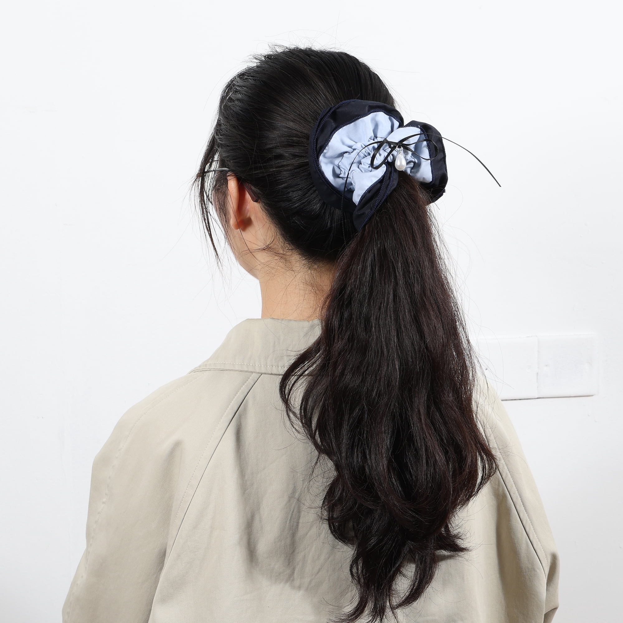 Unique Bargains Fashionable Patchwork Denim Hair Ties in Blue for All Your Styling Needs