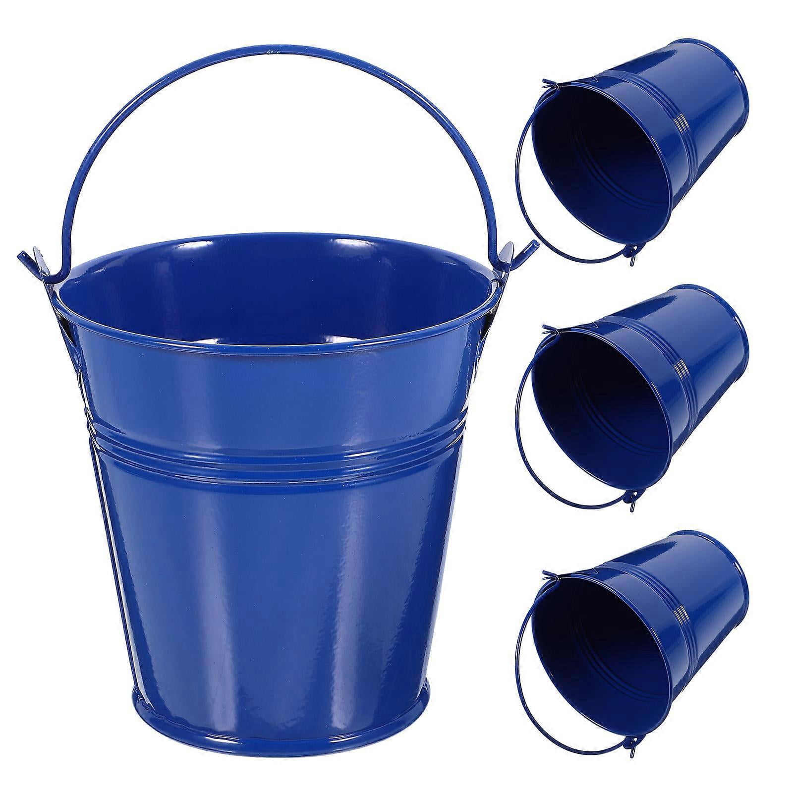 Shell Iron Bucket 4pcs Small Metal Buckets with Handles Iron Planters Decorative Buckets ...
