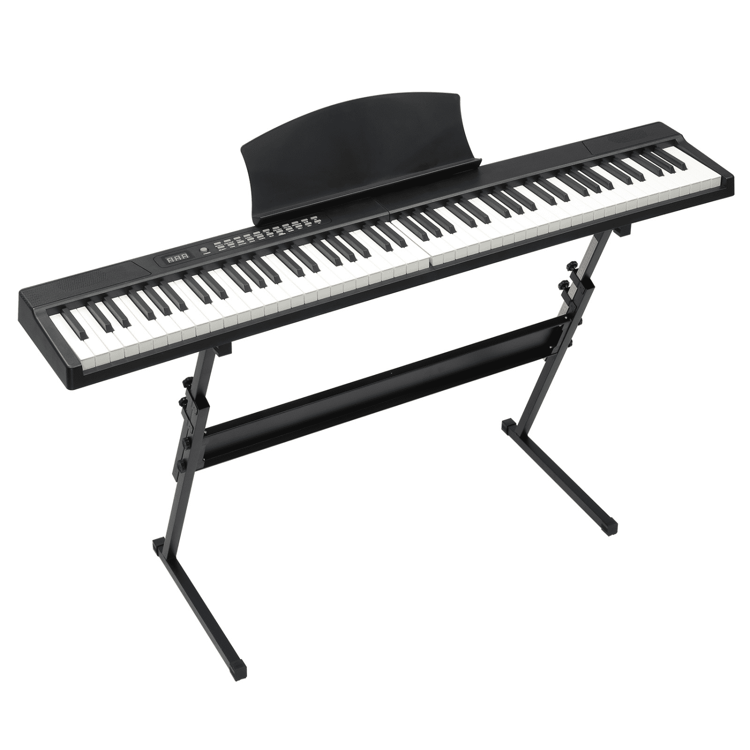 Hassch 88 Key Magnetic Connection Digital Piano with Stand and Bag, Semi-Weighted Keyboard with Headphone and MIDI Bluetooth for Beginners, Black
