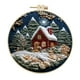 thumbnail image 2 of Fiudx Kit de Casa de Nieve Navideña, Bordado a Mano, Set Completo de Manualidades, Hilos y Agujas de Colores, Decoraciones Personalizadas, Adornos Navideños, Tamaño de 15 Cm, Idea de Regalo Única, 2 of 4