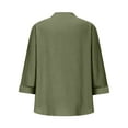 thumbnail image 3 of Womens Shirts Trendy Stylish 3/4 Sleeve Pocket Detail Womens Dressy Casual Shirts,Green,2XL, 3 of 8