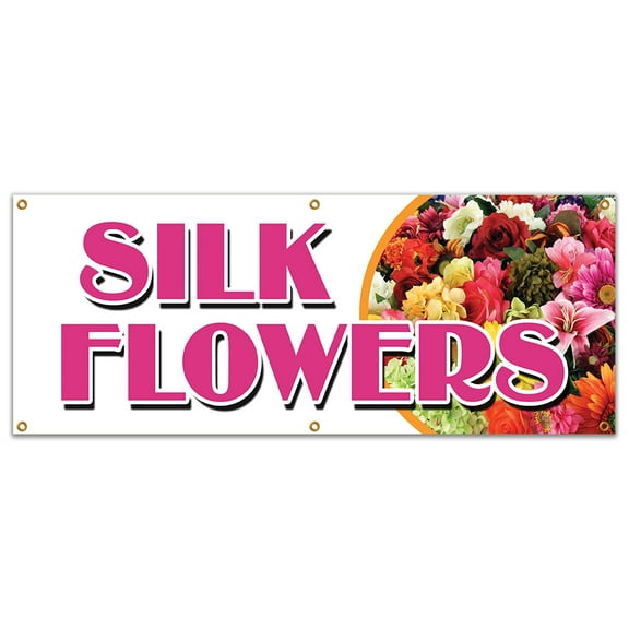 72" SILK FLOWERS BANNER SIGN arrangements artificial plants trees wreath