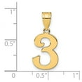 thumbnail image 2 of 14k Gold Polished Sport game Number 3 Pendant Necklace 17.51x10.93mm Wide Pendant for Women, 2 of 2