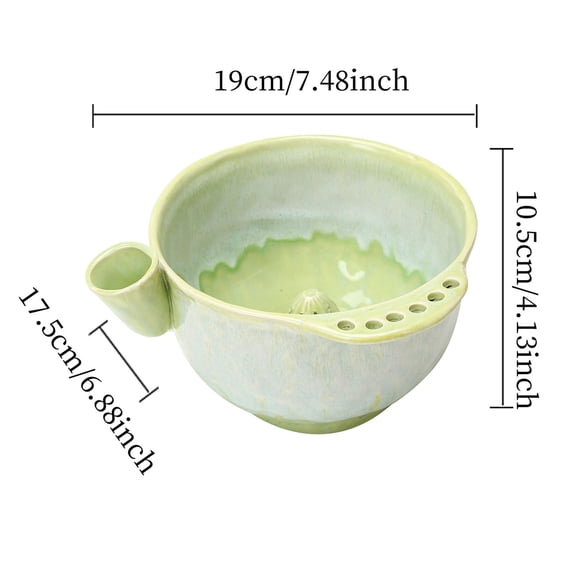 Luckky 7 Inch Self Rinsing Berry Washing Ceramic Bowl,Stoneware Fruit Washing Strainer Basket with Drain Holes,for Berries,Cherry,Grape,Kitchen Counter Fruit Storage & Washing Decor