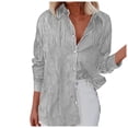 thumbnail image 1 of HBFAGFB Long Sleeve Button up Shirts for Women Simple Versatile Work Clothes Daily Wear Black Size XXL, 1 of 7