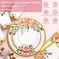 thumbnail image 3 of UniMall 168PCS Floral Plates and Napkins Party Supplies,Vintage Floral Paper Plates Set With Gold Rim Serve 24 Guests,Floral Disposable Plates Tea Party supplies for Adults Bridal Shower Decorations, 3 of 14