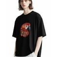 thumbnail image 5 of Men's T-Shirt Parrot Bird Embroidery Style Short Sleeve Casual Tee Classic Crew Neck T-Shirt for Men, L, 5 of 7