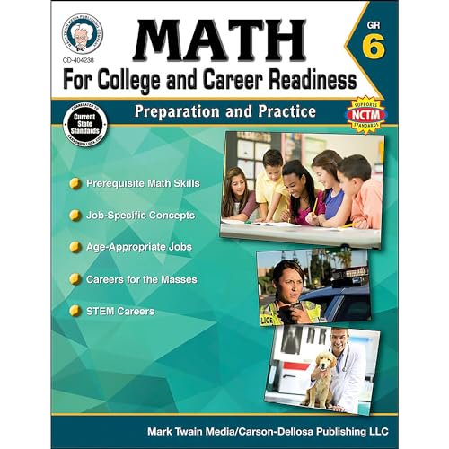 Pre-Owned Math for College and Career Readiness, Grade 6: Preparation and Practice (Paperback) 1622235835 9781622235834