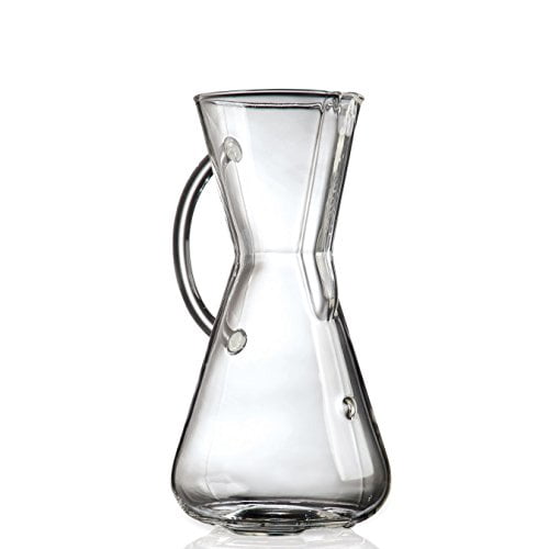 Cafetera de vidrio verteble Chemex - Serie Mango de vidrio - 3 tazas - Empaque exclusivo