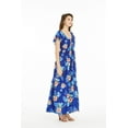 thumbnail image 2 of Women's Hawaiian Maxi Ruffle Sleeve Dress in Hibiscus Blue, 2 of 5