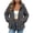 Dark Gray, variant on Women's Fleece Jacket Hooded Zip Up Fuzzy Coat with Pockets for Fall and Winter