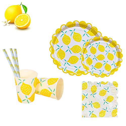 25 Straws & 20 Napkins for Party,Picnic,Wedding Baby Shower 93PCS Disposable Dinnerware Set,Includes 16 Dinner Plates 16 Cups 16 Dessert Plates Strawberry 2#