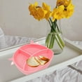 thumbnail image 4 of OULII Silicone Toddler Plate with Suction Cup for Kids Pink Durable Dishwasher Safe Feeding Plate for Babies 1 Pc 8.3 x 8.3 x 1.2 in, 4 of 5