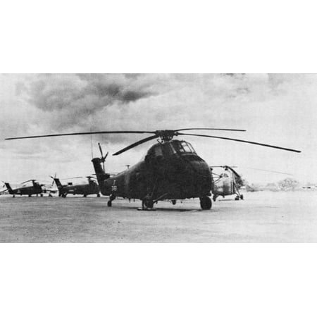 Us Army Air Force - LAMINATED POSTER South Vietnamese Air Force Sikorsky CH-34A Choctaw helicopters (US Army s/n 53-4511 is in the foregr Poster Print 24 x 36