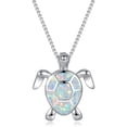 thumbnail image 1 of Collar de tortuga de plata de ley 925 con ópalo de tortuga marina YONGSHENG para mujeres y niñas con caja, 1 of 5