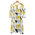 thumbnail image 6 of Abstract Triangle Yellow Grey Navy Pattern Womens Summer Dress Tie Back A Line Flare Dress, 6 of 9