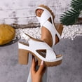 thumbnail image 6 of Pandaie Open Toe Ankle Strap Sandals Womens Platform Orthopedic High Heels Criss Cross Band Slingback Dress Pumps Shoes (White,8.5), 6 of 8