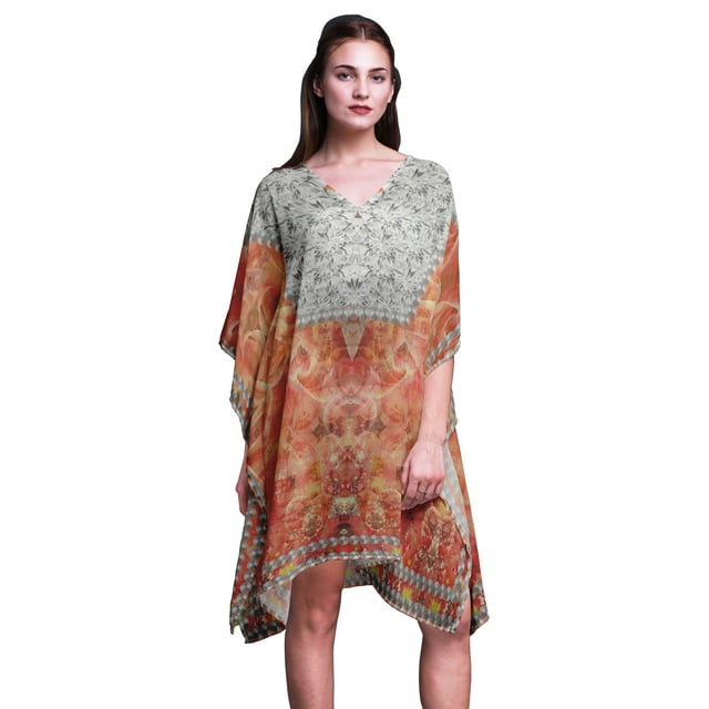 Phagun Plage Caftan Bikini Cover up Femmes Midi Robe Courte Caftan-XL-3X