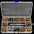 thumbnail image 4 of Mixed Color Leather Rivets Kit, Rhinestone Rivets Studs Rivets Brass Mixed Colors Practical  For Craft For Clothing For Bags For Leather, 4 of 8