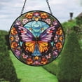 thumbnail image 3 of JoyMoreHome Butterfly Stained Sunday Window Hanging Decorative Colorful Panel Wall Hanging Art Decoration Gift for Daughter Mom Grandma, 3 of 5