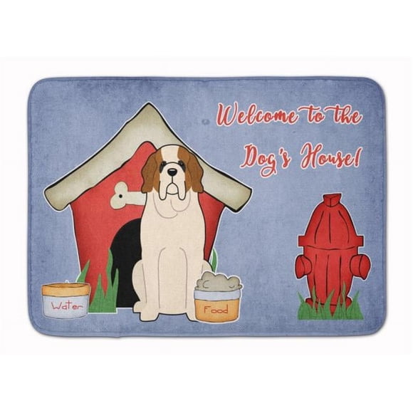 Carolines Treasures BB2789RUG Dog House Collection Saint Bernard Machine Washable Memory Foam Mat