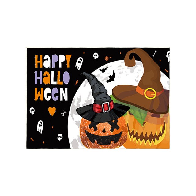 AYktou Halloween Decorations,Rug,Door Mat,Kitchen Mat, Halloween Floor Mat With Terrifying Theme,Skull And Print Decoration,Entrance Door Floor Mat,Entrance Door Carpet Entrance Door Dust Carpet