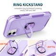 thumbnail image 4 of Feishell Back Case Fit for iPhone 11 6.1 inch,Shock Resistant Hybrid 3-In-1 Rotatable Finger Ring Kickstand Support Magnetic Car Mount Anti-Scratch Protective Phone Cover,Purple, 4 of 7