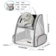 thumbnail image 2 of Mochila para mascotas Texsens para gatos pequeños y perros, color gris claro, 2 of 7