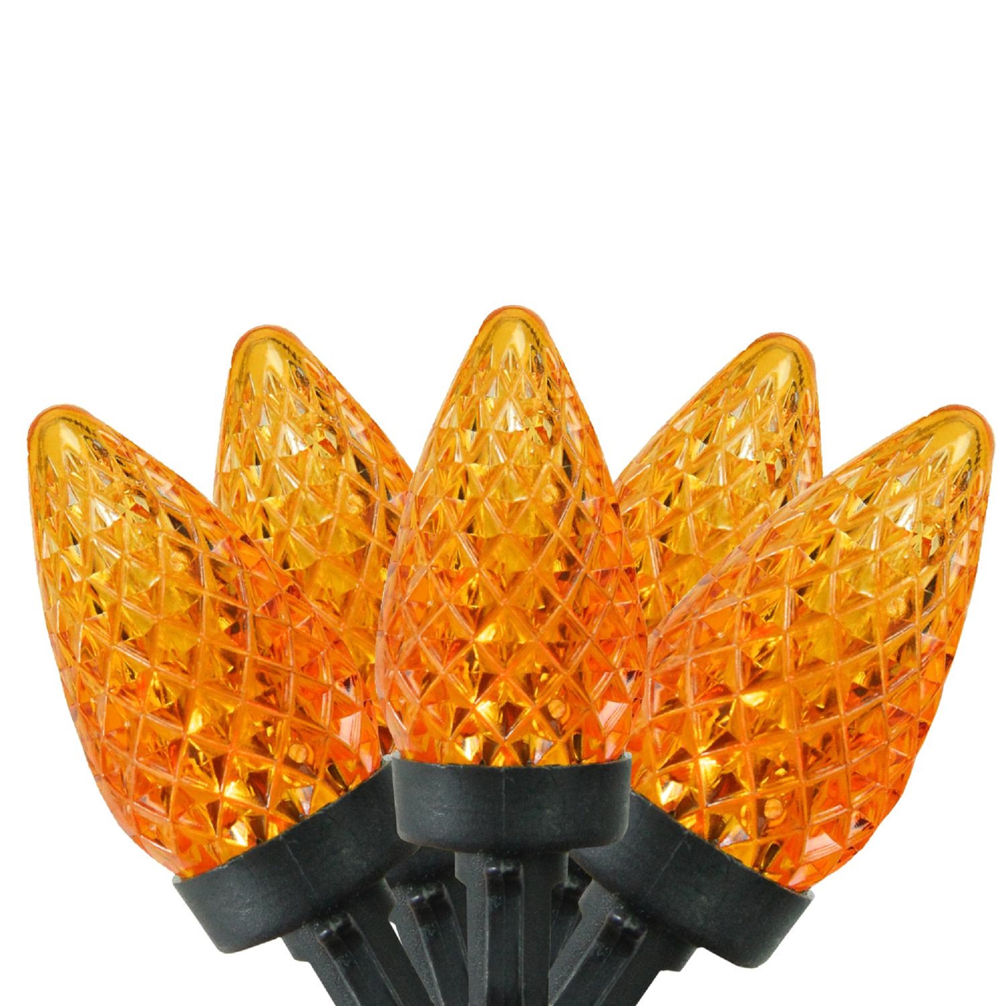 50 Orange LED C9 Mini Christmas Lights 20 ft Black Wire Walmart Canada