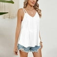thumbnail image 6 of XFLWAM Summer Tank Tops for Women Spaghetti Strap V Neck Eyelet Camisoles Casual Loose Fit Sleeveless Flowy Cami Shirts, 6 of 8