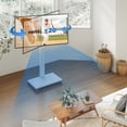 thumbnail image 4 of RTVR Mobile TV Cart Stand with Hand Crank Lift for 42-75 inch Screens, ±90° Rotation and ±5° Tilt Height Adjustable Swivel TV Stand with Wheels, White, 4 of 11
